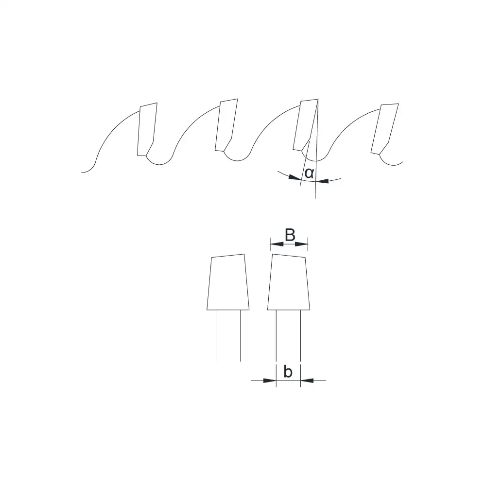 conical scoring tooth type diagram.